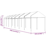 Paviljon s streho bel 15,61x2,28x2,69 m polietilen