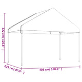 Paviljon s streho bel 6,69x4,08x3,22 m polietilen