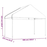 Paviljon s streho bel 8,92x4,08x3,22 m polietilen