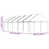 Paviljon s streho bel 11,15x4,08x3,22 m polietilen