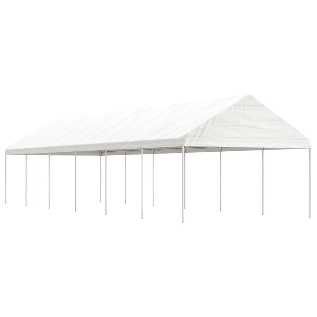 Paviljon s streho bel 13,38x4,08x3,22 m polietilen