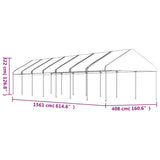 Paviljon s streho bel 15,61x4,08x3,22 m polietilen