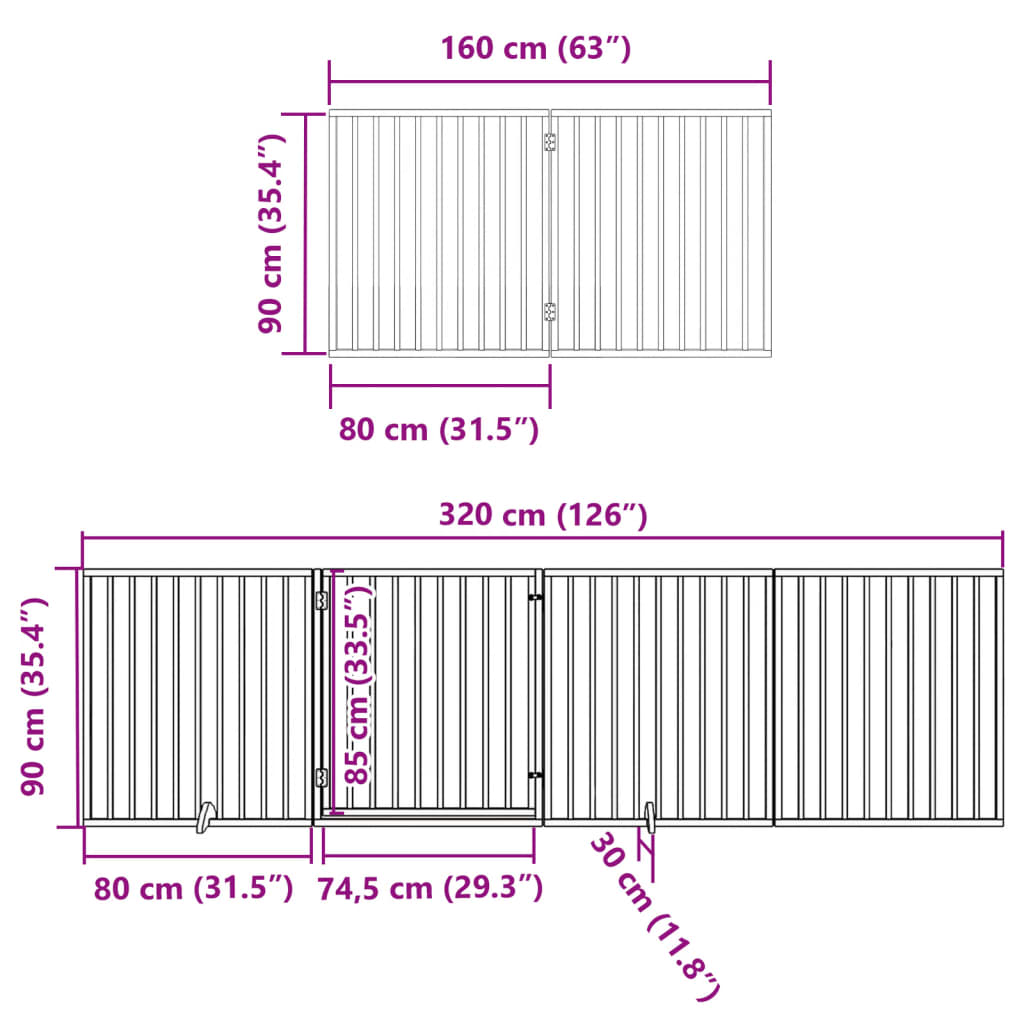 Ograda za pse z vrati zložljiva 12 panelov rjava 960 cm les