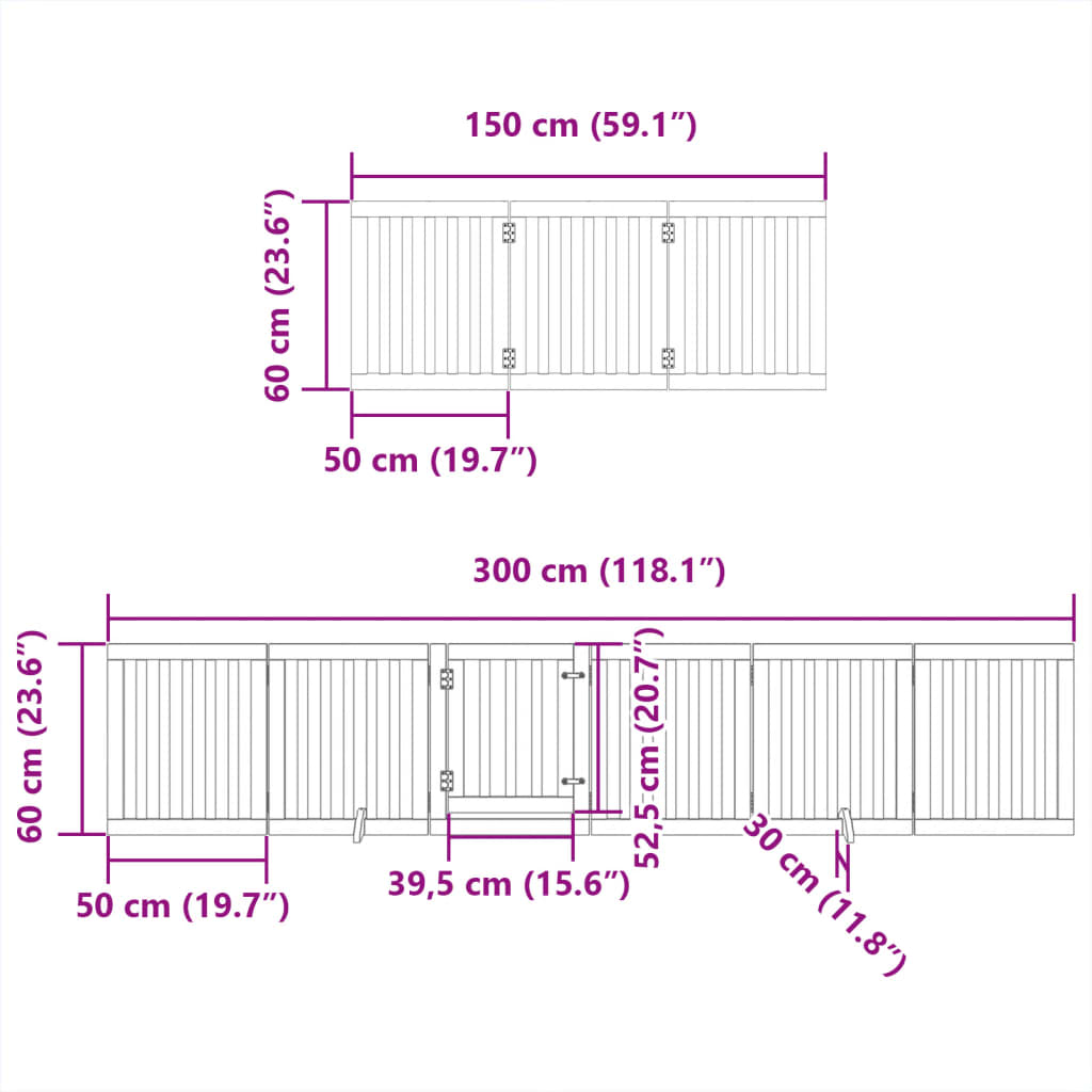 Ograda za pse z vrati zložljiva 12 panelov 600 cm topolovina