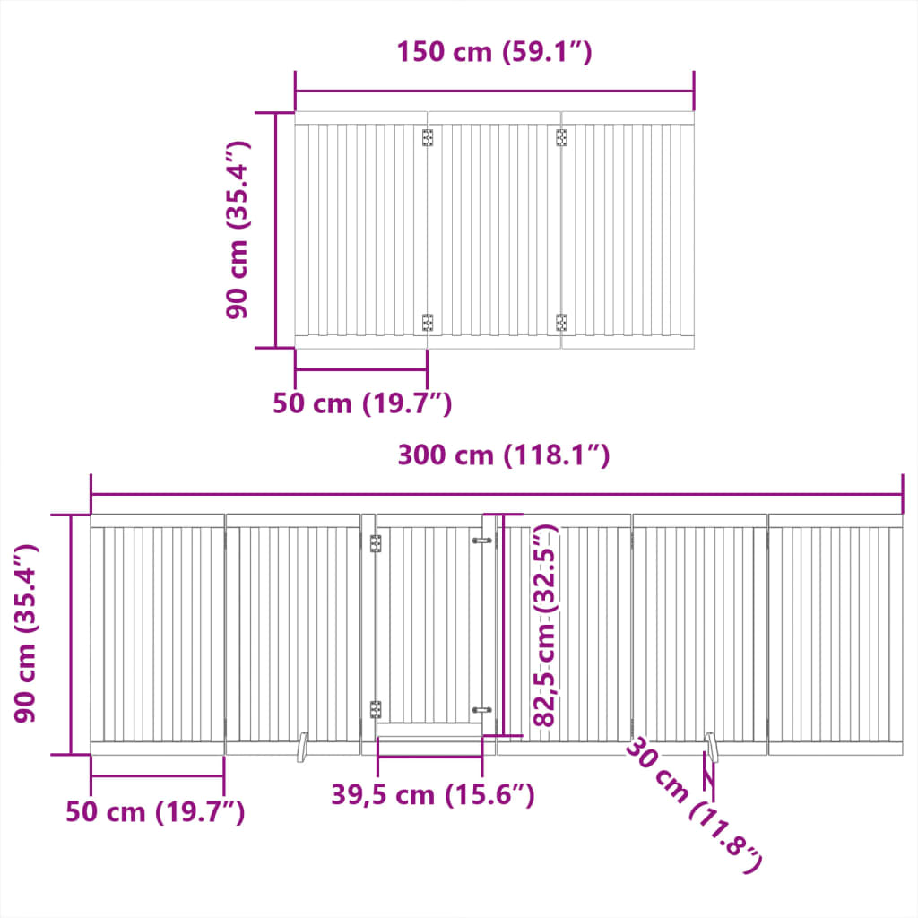 Ograda za pse z vrati zložljiva 12 panelov 600 cm topolovina