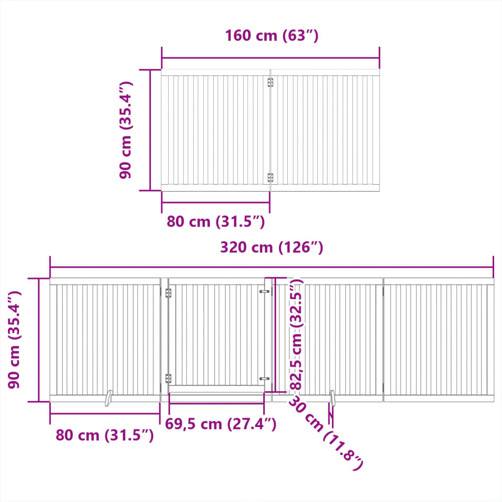 Ograda za pse z vrati zložljiva 10 panelov 800 cm topolovina