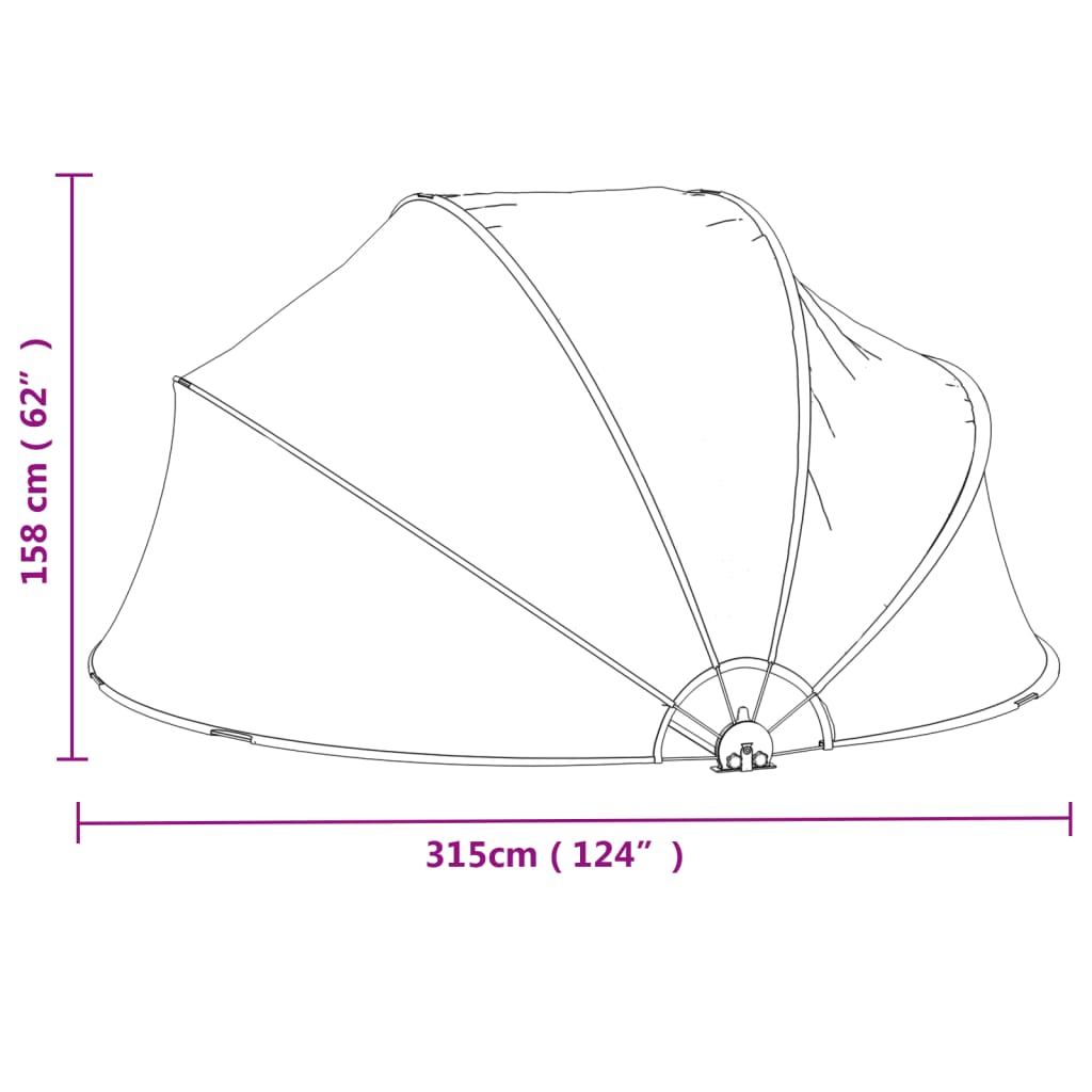 Kupola za bazen okrogla 315x158 cm PVC