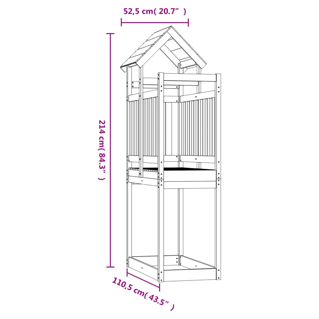 Igralni stolp 52,5x110,5x214 cm trden les douglas