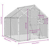 Ptičnica srebrna 1,79x2x1,85 m aluminij