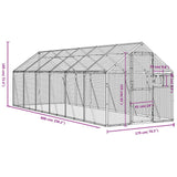 Ptičnica srebrna 1,79x6x1,85 m aluminij