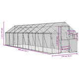 Ptičnica srebrna 1,79x8x1,85 m aluminij