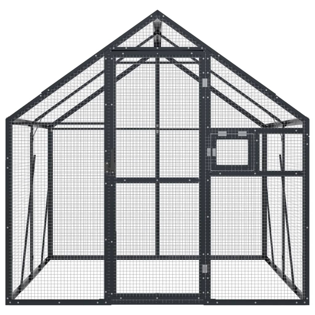 Ptičnica antracitna 1,79x2x1,85 m aluminij