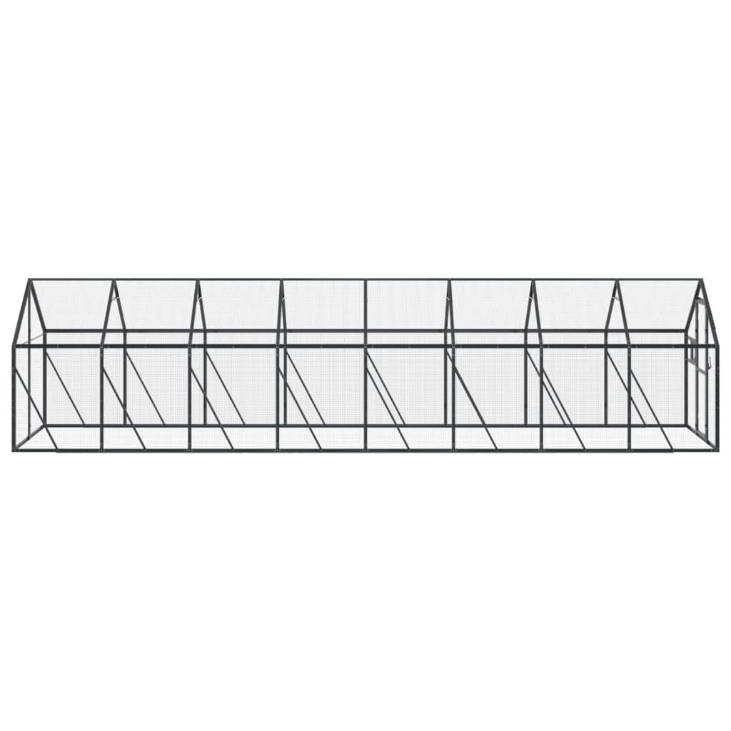 Ptičnica antracitna 1,79x8x1,85 m aluminij