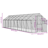 Ptičnica antracitna 1,79x8x1,85 m aluminij