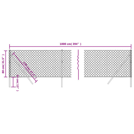 Mrežna ograja zelena 0,8x10 m