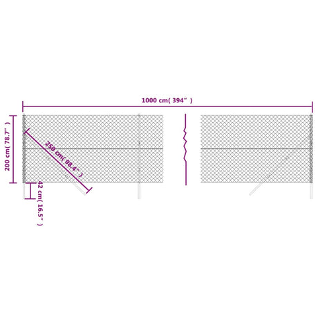 Mrežna ograja zelena 2x10 m