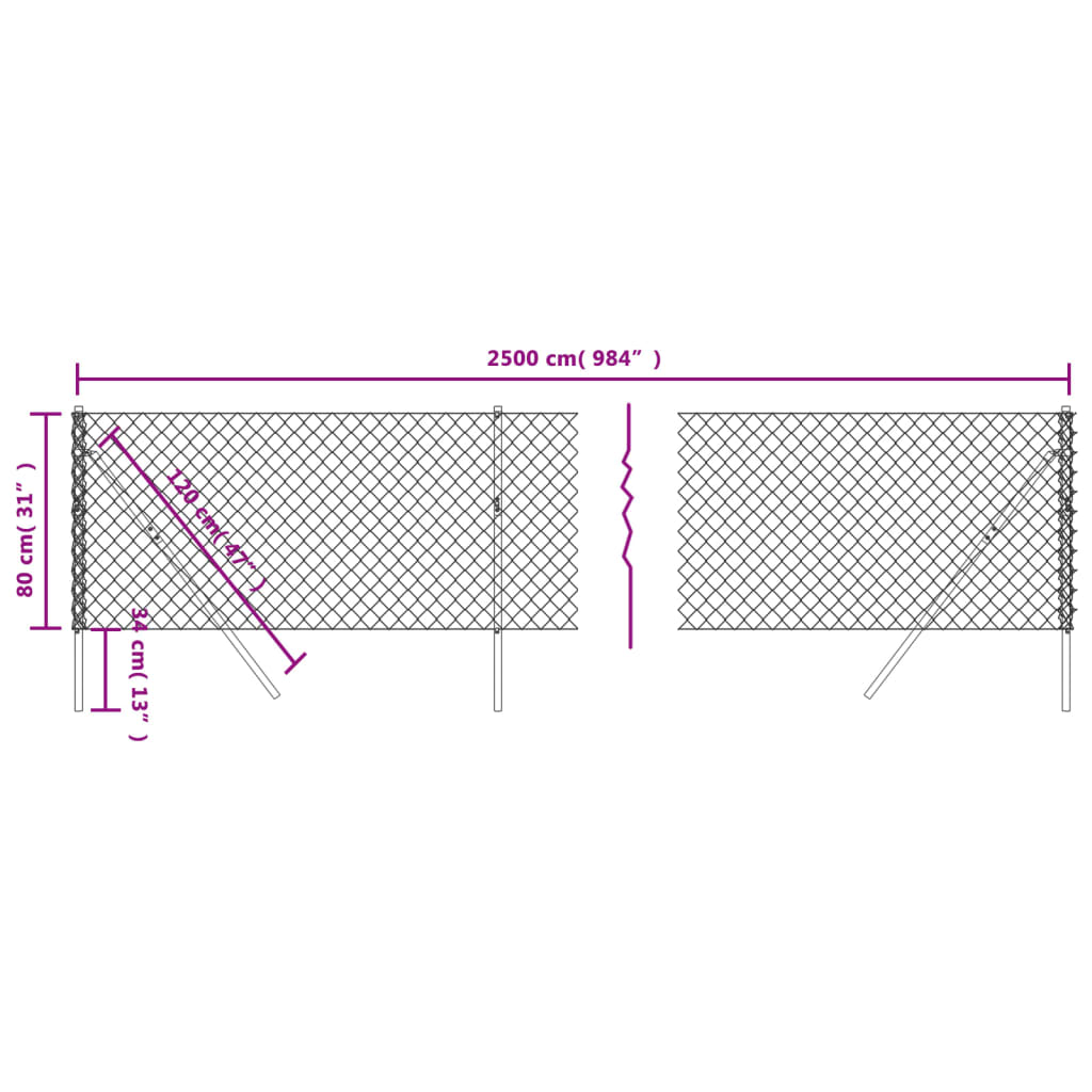 Mrežna ograja zelena 0,8x25 m