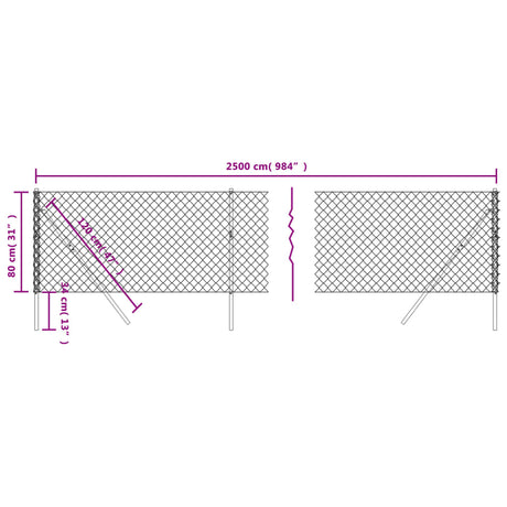 Mrežna ograja zelena 0,8x25 m