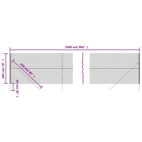 Mrežna ograja zelena 2x25 m