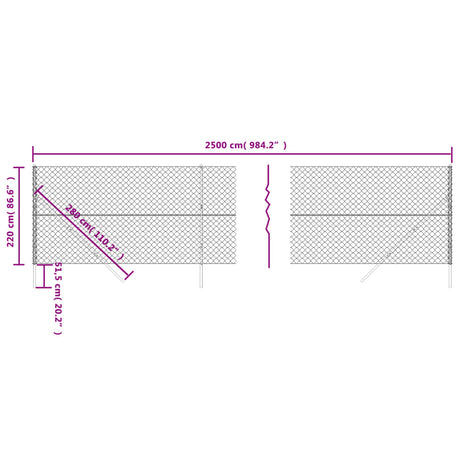 Mrežna ograja zelena 2,2x25 m