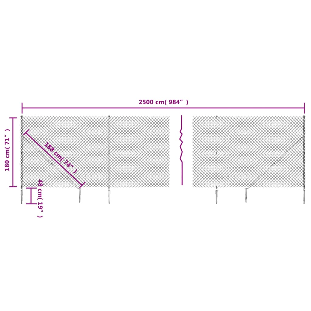 Žična ograja s konicami za postavitev zelena 1,8x25 m