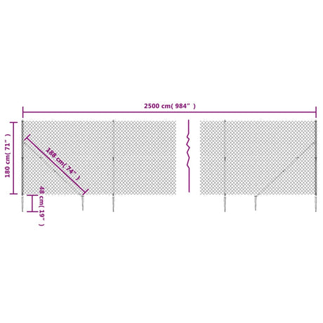 Žična ograja s konicami za postavitev zelena 1,8x25 m