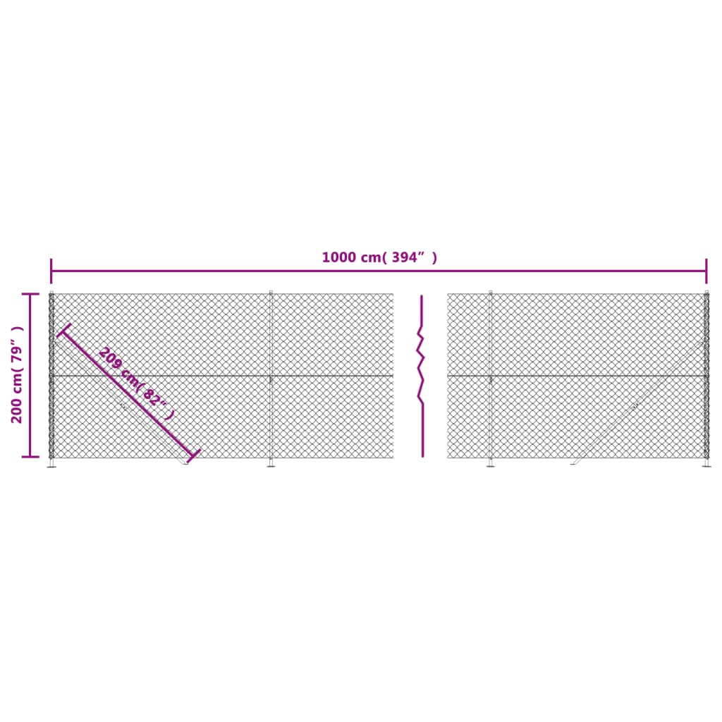 Mrežna ograja s prirobnico zelena 2x10 m