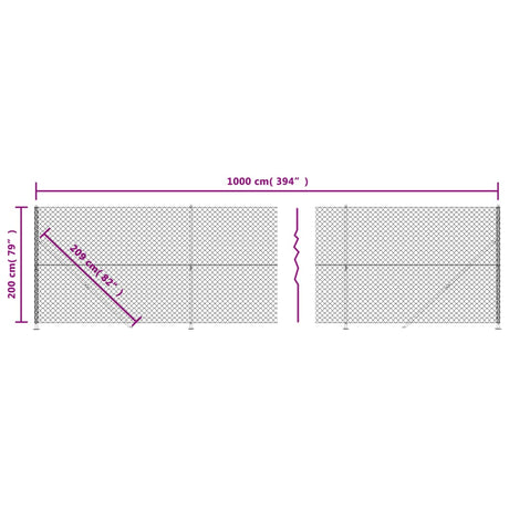 Mrežna ograja s prirobnico zelena 2x10 m