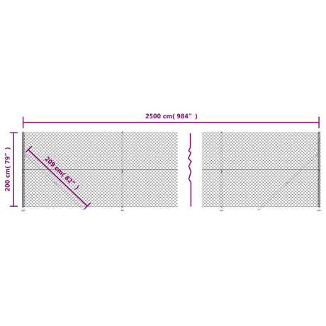 Mrežna ograja s prirobnico zelena 2x25 m