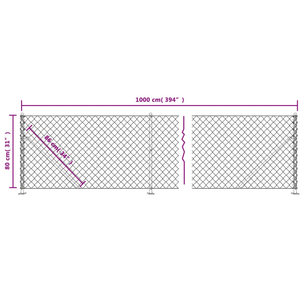 Mrežna ograja s prirobnico antracit 0,8x10 m