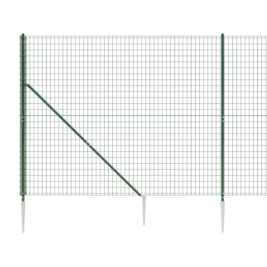 Mrežna ograja s konicami za postavitev zelena 1,4x10 m