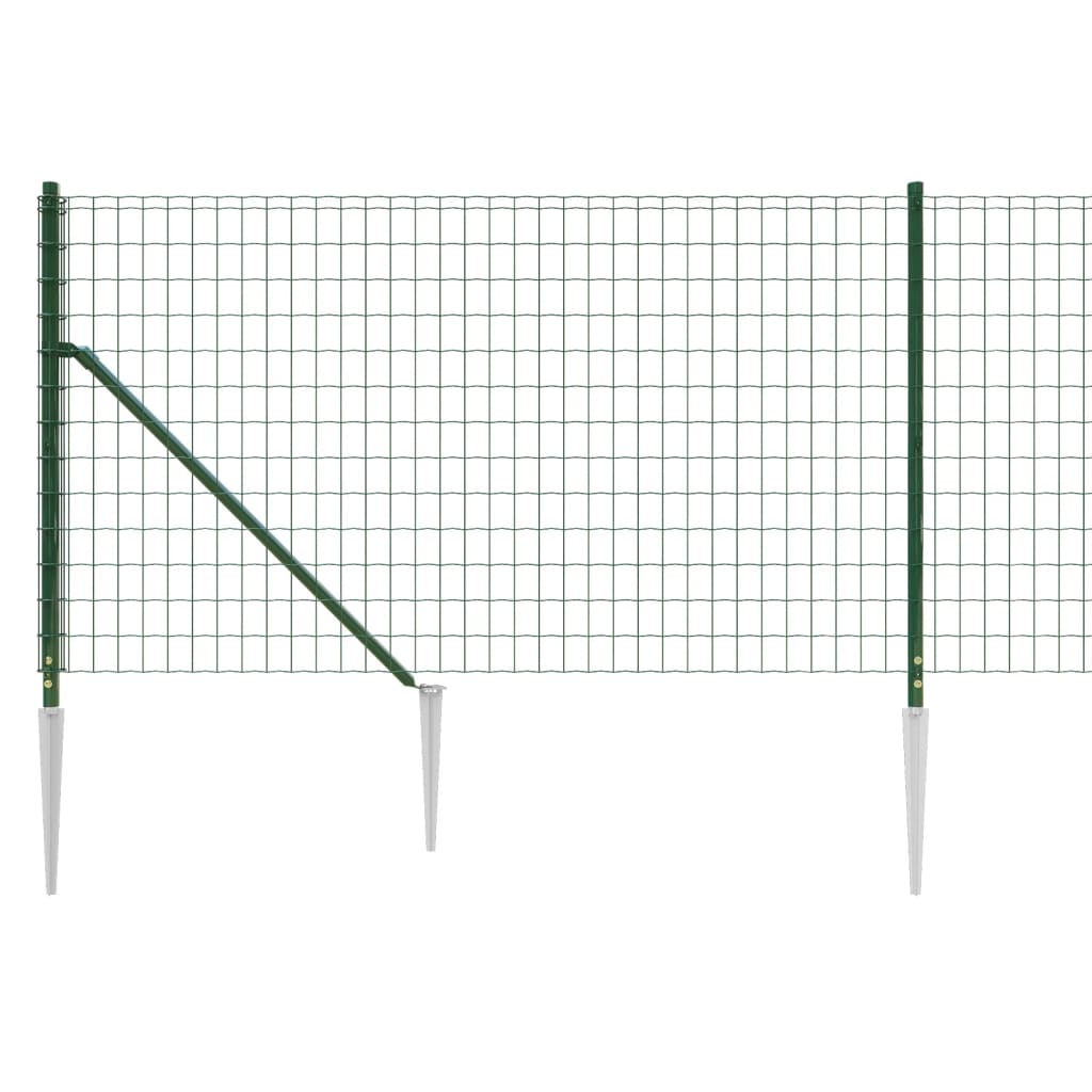 Mrežna ograja s konicami za postavitev zelena 0,8x25 m