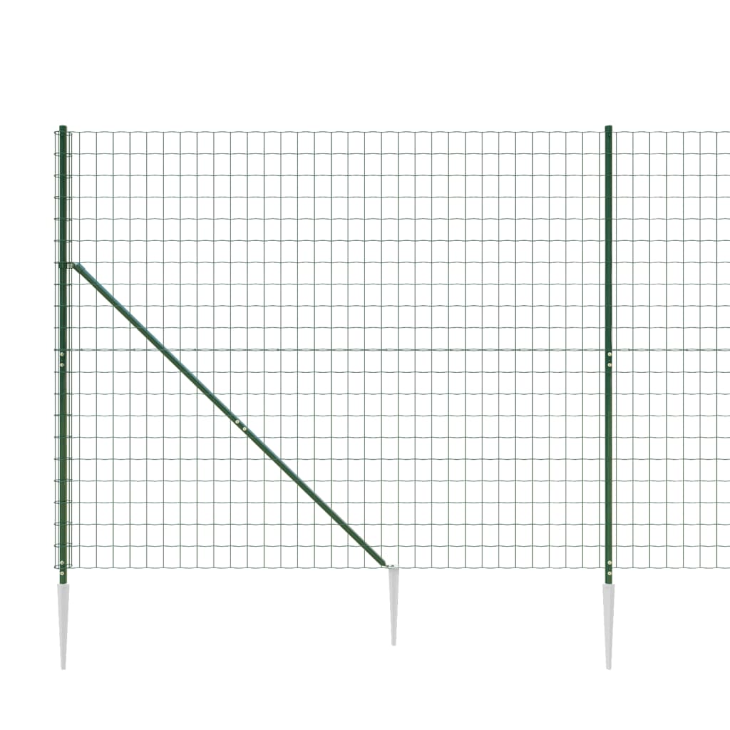 Mrežna ograja s konicami za postavitev zelena 2,2x10 m