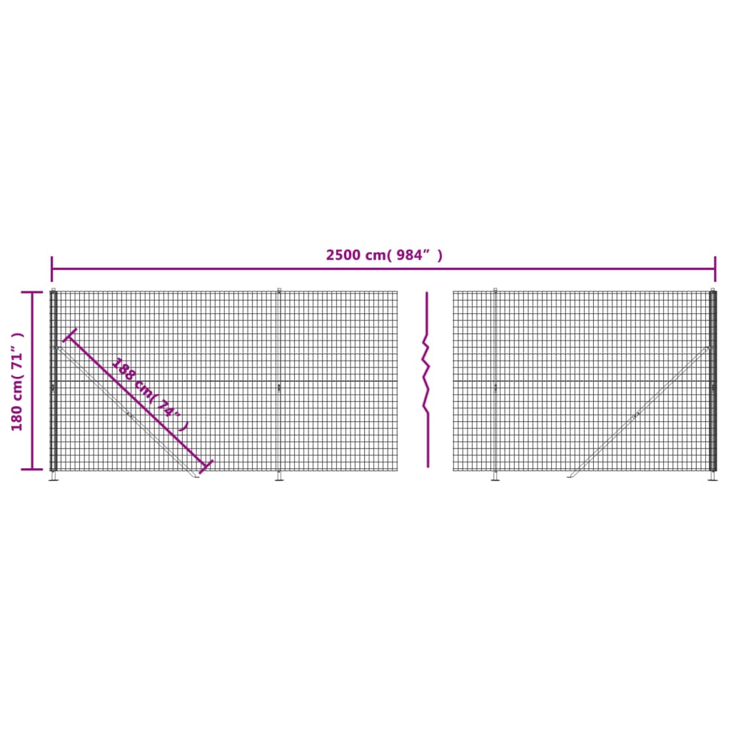 Mrežna ograja s prirobnico zelena 1,8x25 m