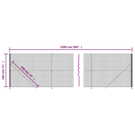 Mrežna ograja s prirobnico zelena 1,8x25 m