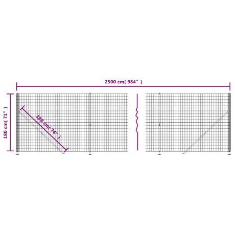 Mrežna ograja s prirobnico zelena 1,8x25 m