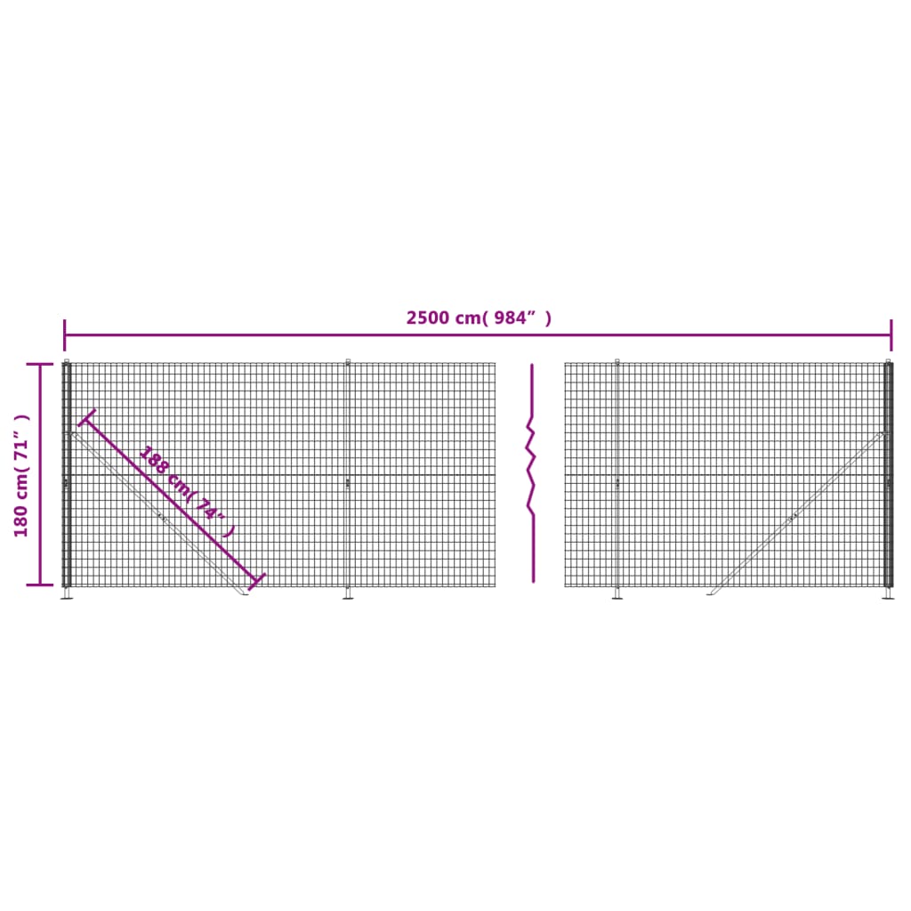 Mrežna ograja s prirobnico antracit 1,8x25 m