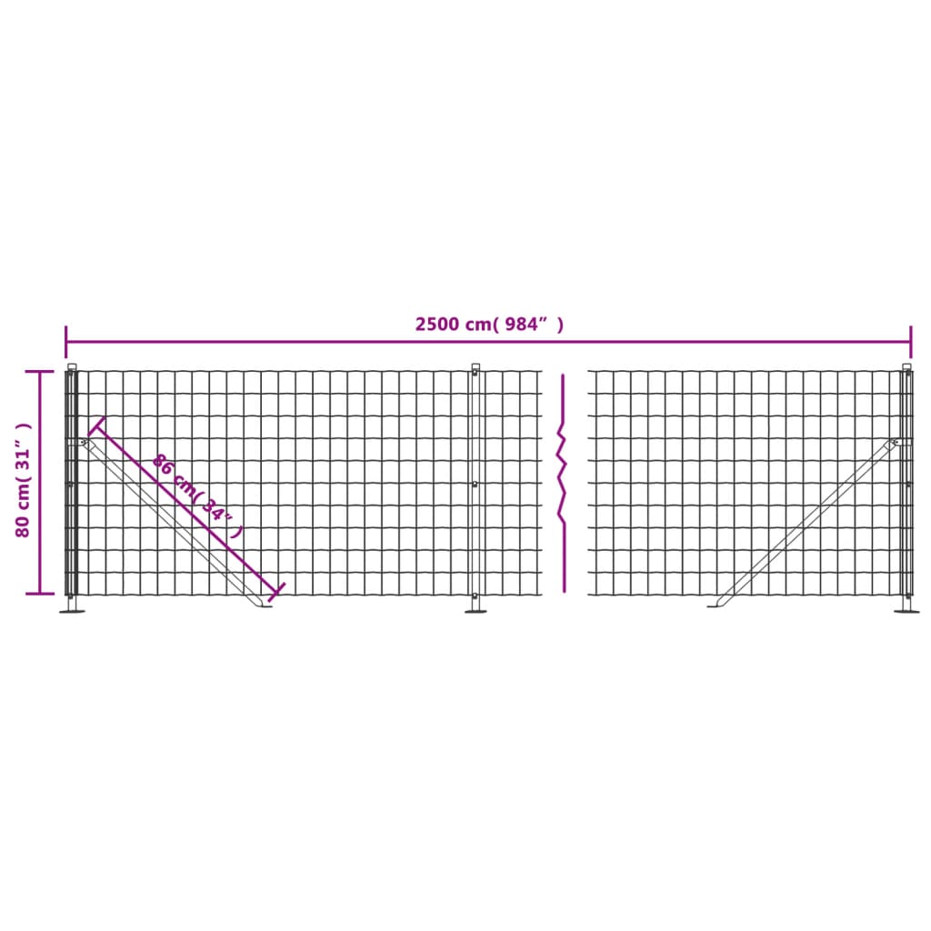 Mrežna ograja s prirobnico antracit 0,8x25 m