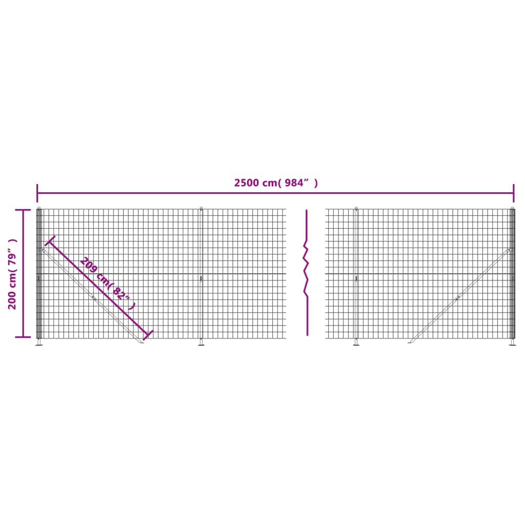 Mrežna ograja s prirobnico antracit 2x25 m