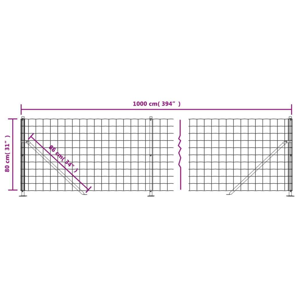 Mrežna ograja s prirobnico antracit 0,8x10 m