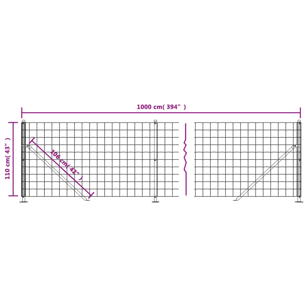 Mrežna ograja s prirobnico antracit 1,1x10 m