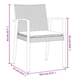 Vrtni stoli z blazinami 2 kosa črni 56,5x57x83 cm poli ratan