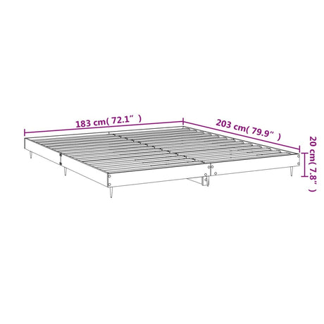 Posteljni okvir siva sonoma 180x200 cm inženirski les