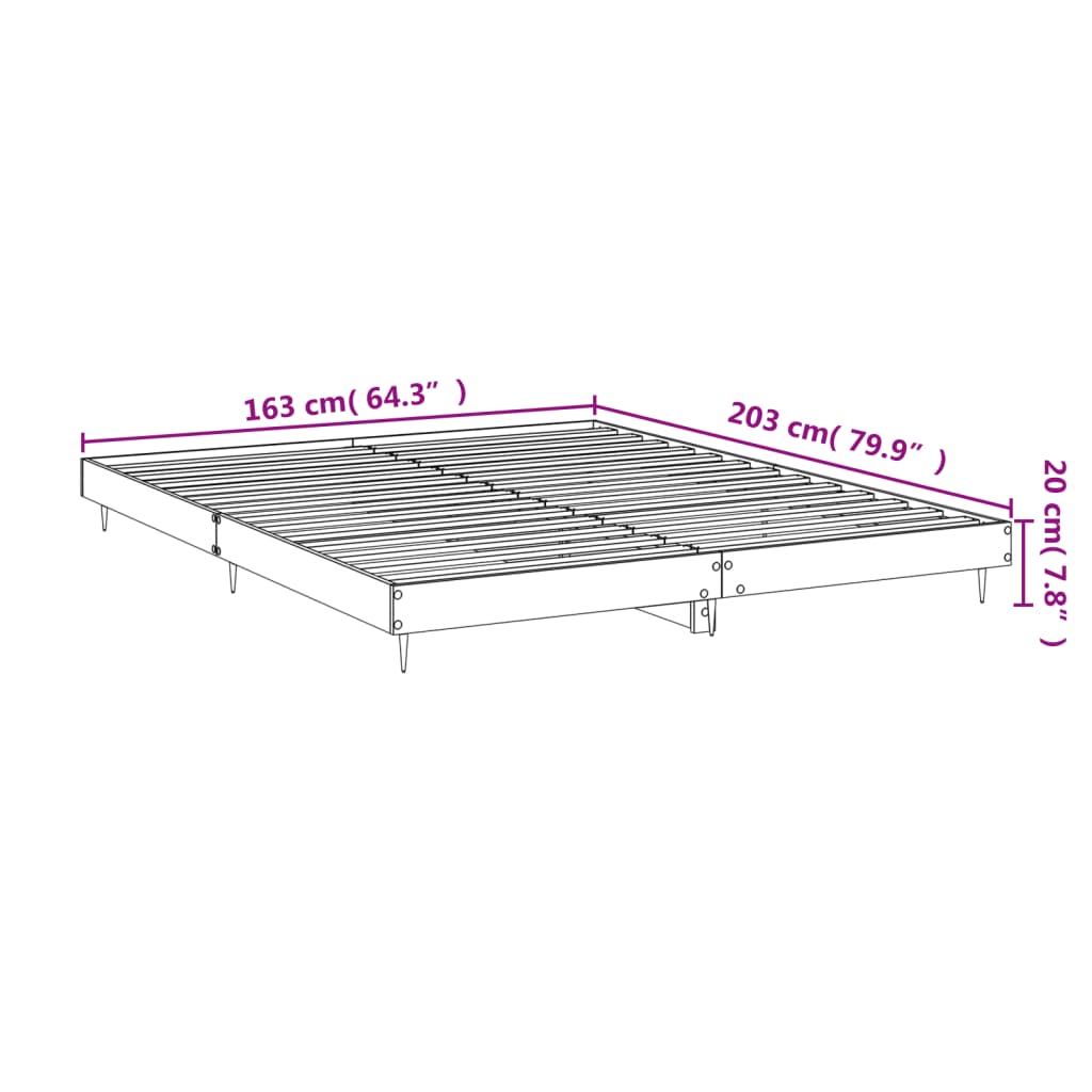 Posteljni okvir sonoma hrast 160x200 cm inženirski les