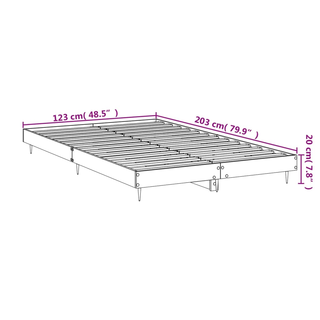 Posteljni okvir rjav hrast 120x200 cm inženirski les