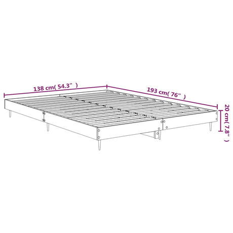 Posteljni okvir sonoma hrast 135x190 cm inženirski les