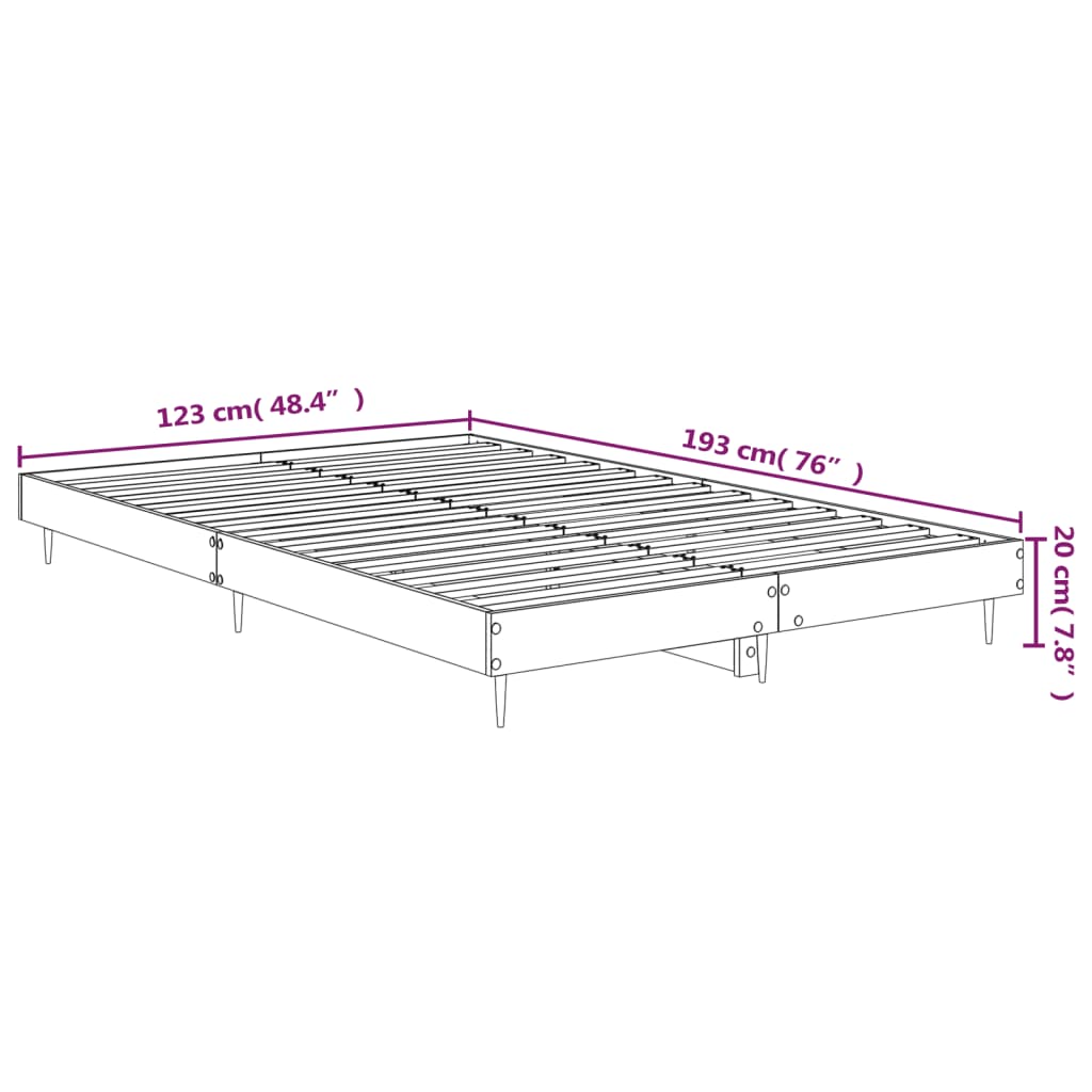 Posteljni okvir sonoma hrast 120x190 cm inženirski les