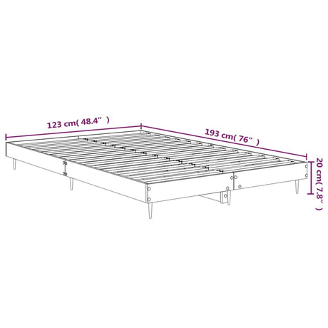 Posteljni okvir siva sonoma 120x190 cm inženirski les