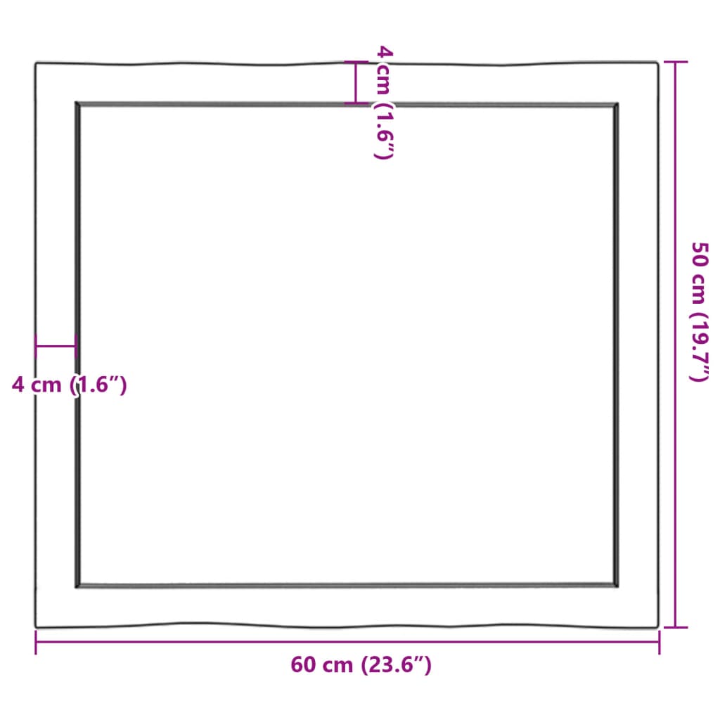 Mizna plošča 60x50x(2-6) cm neobdelana hrastovina naraven rob