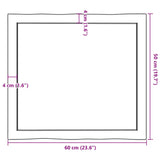 Mizna plošča 60x50x(2-6) cm neobdelana hrastovina naraven rob